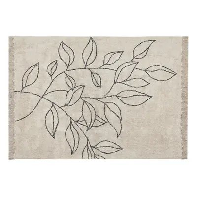 Cotton Area Rug x cm Beige and Black SAZLI