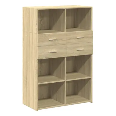 (sonoma oak) vidaXL Highboard Sideboard Side Cabinet Cupboard Grey Sonoma Engineered Wood