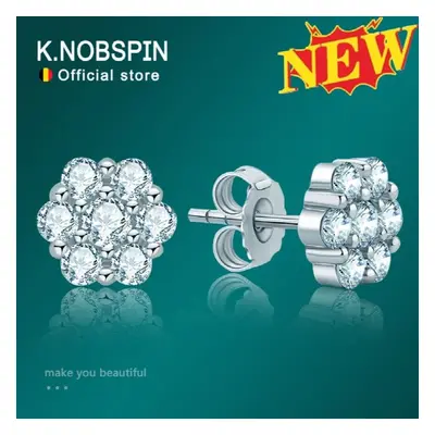 Moissanite Stud Earrings 18k Plated Sterling Silver D VVS1 Round Lab Diamond Ear Studs For Women