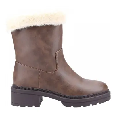 (8 (Adults')) Idea | Brown | Ladies Warm-Lined Mid Boots