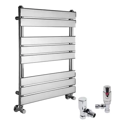 (Chrome, x 600mm) WarmeHaus Designer Bathroom Flat Panel Heated Towel Rail Radiator Ladder Rad w