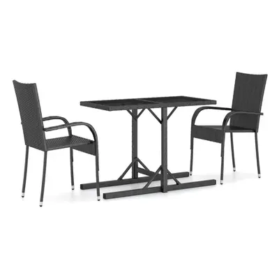 vidaXL Garden Dining Set Piece Black Patio Furniture Outdoor Table Chairs