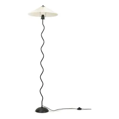 Black Metal Wavy Floor Lamp Waved White Origami Pleated Light + LED