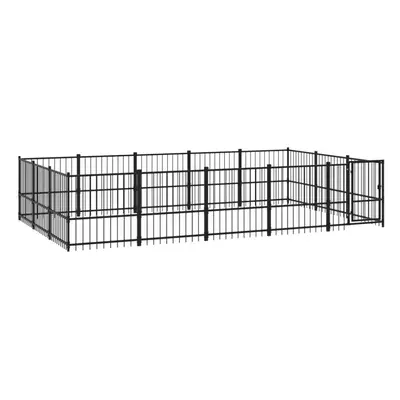 (485 x x cm) vidaXL Outdoor Dog Kennel Steel Dog Crate Pet Cage Puppy Enclosure Multi Sizes