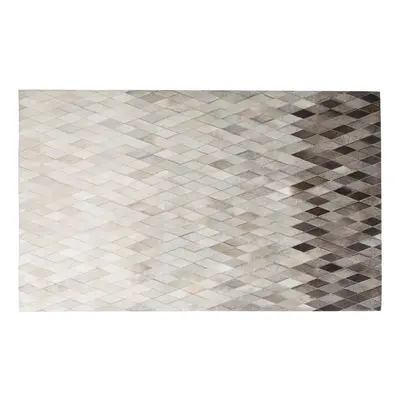 Leather Rug White and Grey x cm MALDAN