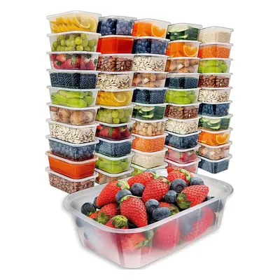 (1 Case (250)) Nationwide Paper 750ml Plastic Food Containers with Lids, Rectangle Takeaway Cont