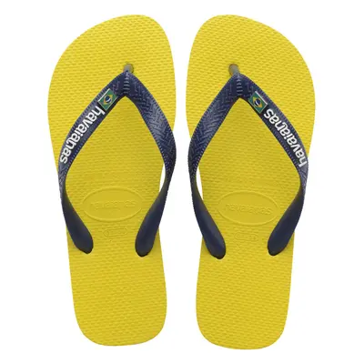 (9/10 UK, Citrus Yellow) Havaianas Unisex Adults Brasil Layers Summer Beach Sandals Thongs Flip 