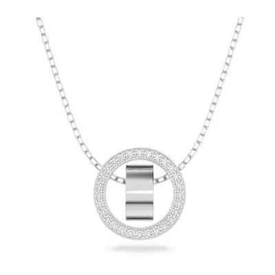 Swarovski Hollow Pendant Circle White Rhodium Plated Necklace