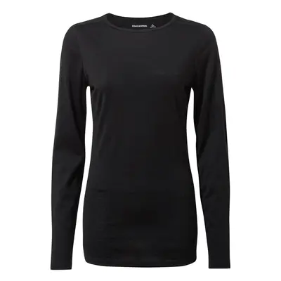 (8 UK, Black) Craghoppers Womens/Ladies Merino Crew Neck Long Sleeve Baselayer II Top