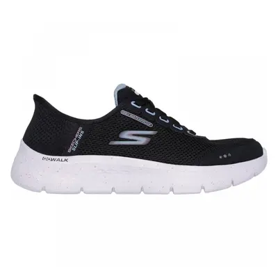 (4 (Adults')) Go Walk Flex Clear Creek | Black/Mauve | Women's Breathable Bungee Lace Trainers