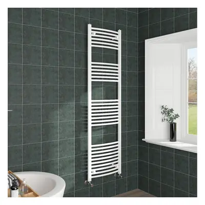 (1800x500mm, White) NRG Curved Central Heating Towel Rail Bathroom Heated Rad Radiators Ladder W