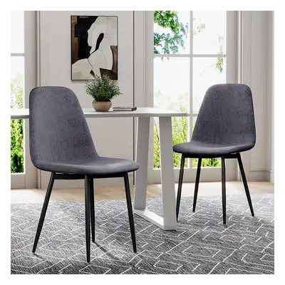 Set of Velvet Upholstered Dining Chairs