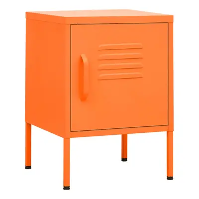 vidaXL Nightstand Orange Steel Home Bedroom Bedside Bed Side Storage Cabinet