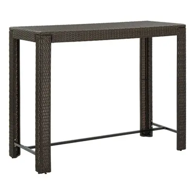 vidaXL Garden Bar Table Brown Poly Rattan Outdoor Patio Furniture Coffee Drink