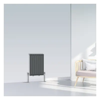 (600x413mm Single, Anthracite) NRG Oval Column Designer Radiator Horizontal Vertical Central Hea