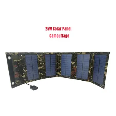 (Green Camouflage) 25W Solar Panel Foldable Portable Waterproof USB EnergyHiking Solar Cell Char