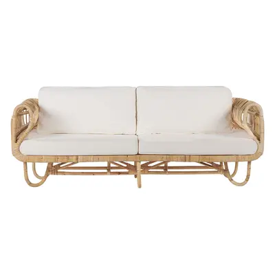 2 Seater Sofa DOLCEDO Rattan Beige