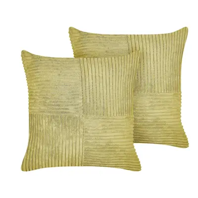 Set of Corduroy Cushions x cm Green MILLET