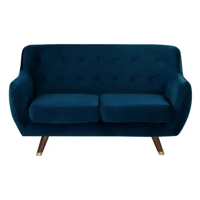 2 Seater Velvet Sofa Navy Blue BODO