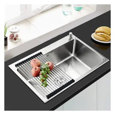 Stainless Steel Sink Laundry Catering Topmount Square Single Bowl