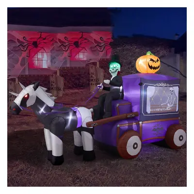 6ft Halloween Grim Reaper Carriage Inflatable with Build-In LED