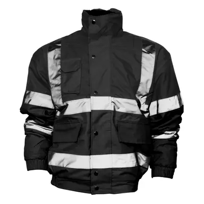 (M, Black) Yoko Mens Hi-Vis Bomber Jacket