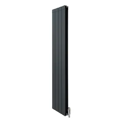 Aluminium Radiator & Valves - 1800mm x 315mm - Anthracite Grey