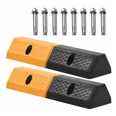 vidaXL 2x Parking Blocks Rubber 49x15x9cm with Fixing Screws Car Park Curb