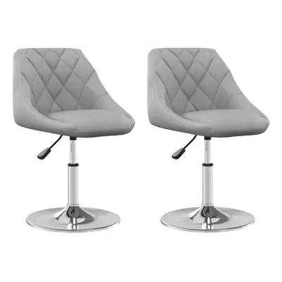 vidaXL Swivel Dining Chairs Computer Desk Chair Stool pcs Light Grey Velvet