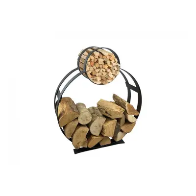 Log Holder cm Hoop And Kindling Powder Coated Solid Steel Garden Pride