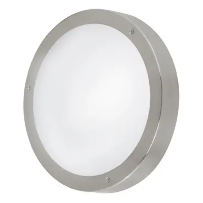 IP44 Outdoor Wall Light Round Stainless Steel 11W Built in LED Porch Lamp