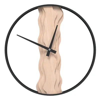 vidaXL Wall Clock Decorative Quartz Round Wall Clock Brown Iron and Oak Wood