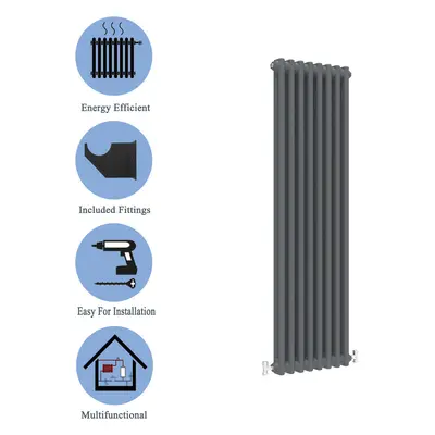 (Anthracite , 1500*380mm) Cast Iron Style Radiators