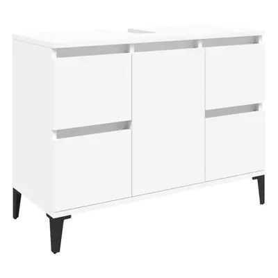 (white) vidaXL Sink Cabinet Vanity Unit Storage Under Sink Cabinet Engineered Wood