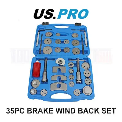 US PRO Tools 35pc Universal Brake Piston Caliper Wind Back Tool Kit