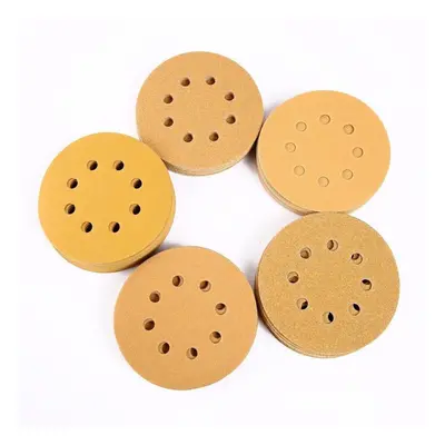 100pcs Inch Holes Hook Loop Sanding Discs Orbit Sandpaper Mat 60/80/120/150/240 Grit