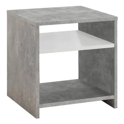 FMD Coffee Table with Shelf Concrete Grey and White Living Room Furniture