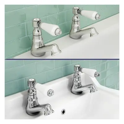 Trafford Bathroom Twin Basin & Bath Taps Chrome