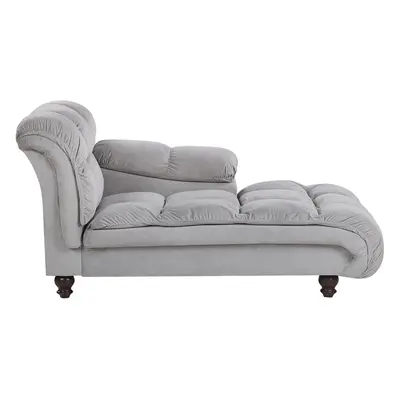 Left Hand Velvet Chaise Lounge Grey LORMONT