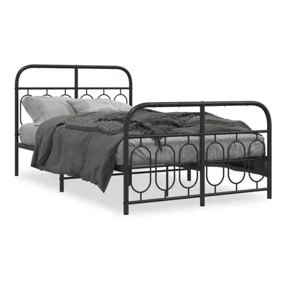 (black, x cm/ with headboard & footboard) vidaXL Metal Bed Frame with Headboard and Footboard Be