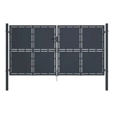 (300 x cm) vidaXL Garden Gate Steel Anthracite Outdoor Fence Doors Patio Gate Multi Sizes