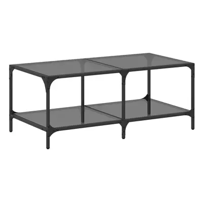 (black, 98.5 x x cm) vidaXL Coffee Table with Transparent Glass Top End Table Side Table Steel