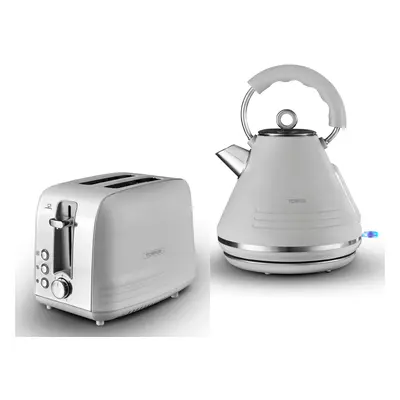 Tower Ash Grey 1.7L 3KW Pyramid Kettle & Slice Toaster Set