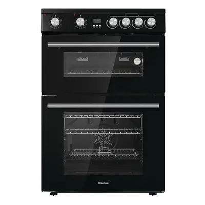 Hisense HDE3211BBUK 60cm Electric Cooker with Ceramic Hob-Black , A Rated Double Oven [Energy Cl