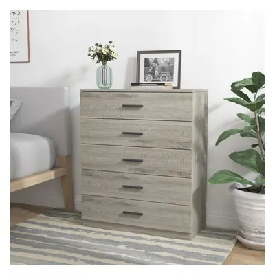 (Ash Grey Carcass +Ash Grey Drawers, 5) Or Drawer Wooden Bedroom Chest Cabinet Modern Wide Stora