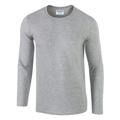 (M, Sport Grey (RS)) Gildan Mens Soft Style Long Sleeve T-Shirt (Pack Of 5)