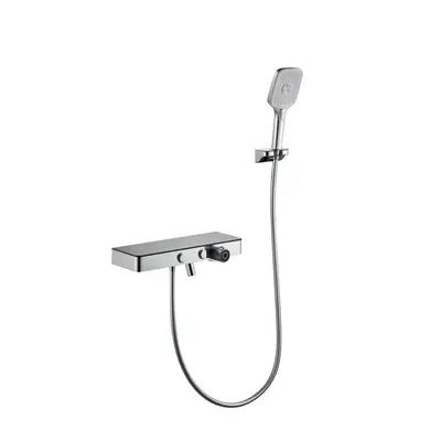 (Silver) Handheld Shower Head Set Bathroom Rain Tub System 3-Setting Sprayer with Hose Faucet