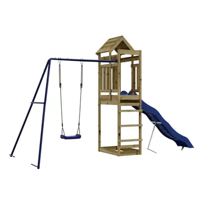 (solid impregnated pinewood) vidaXL Outdoor Playset Playhouse Play Tower Playground Set Solid Wo