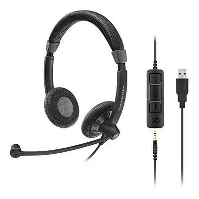 Sennheiser SC USB MS Dual sided UC headset with USB connector including in-line call control and