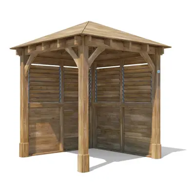 Dunster House Gazebo 2.5m x 2.5m with Louvre Walls